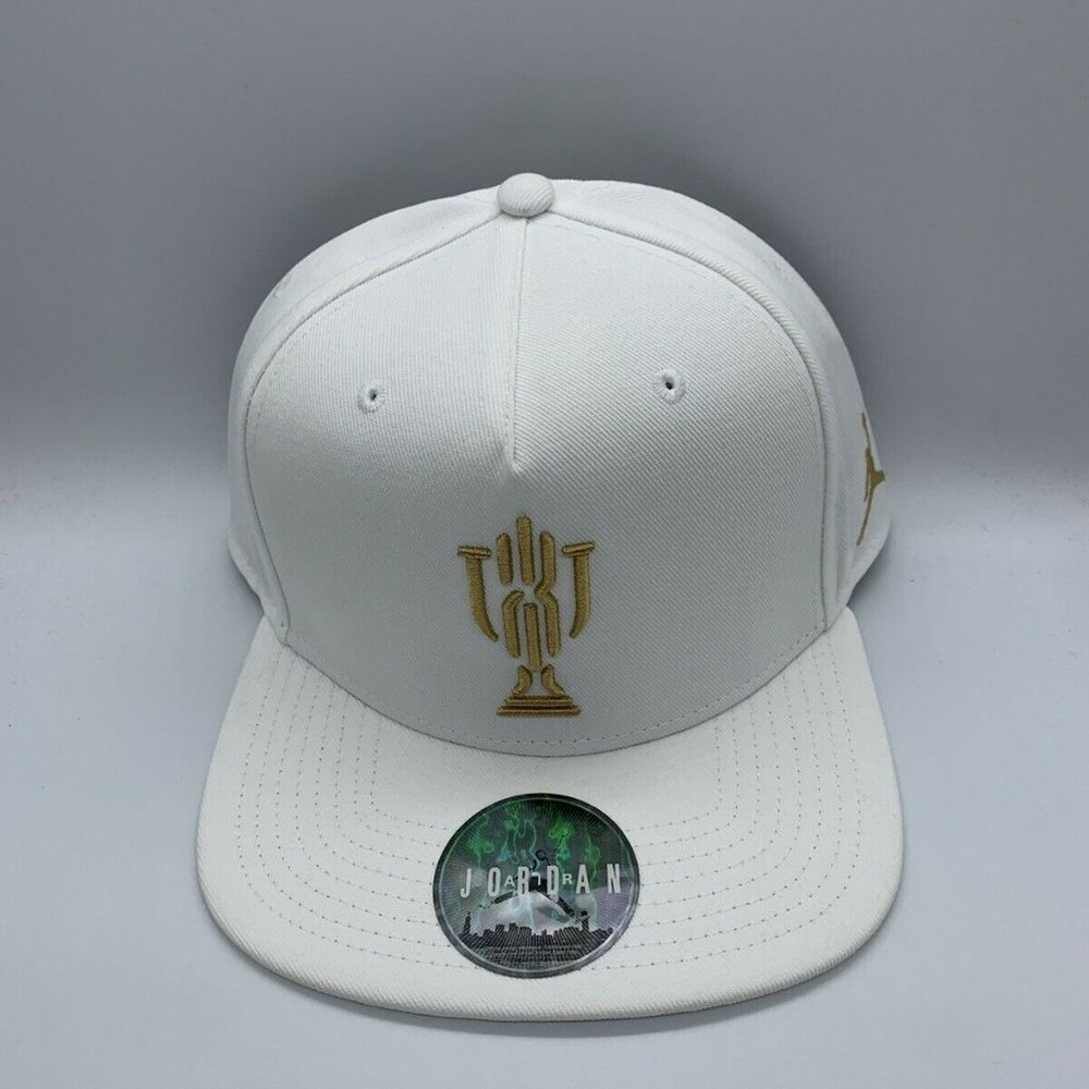 Jordan Trophy Room Logo White Gold Jumpman Hat Snapback Cap‎
